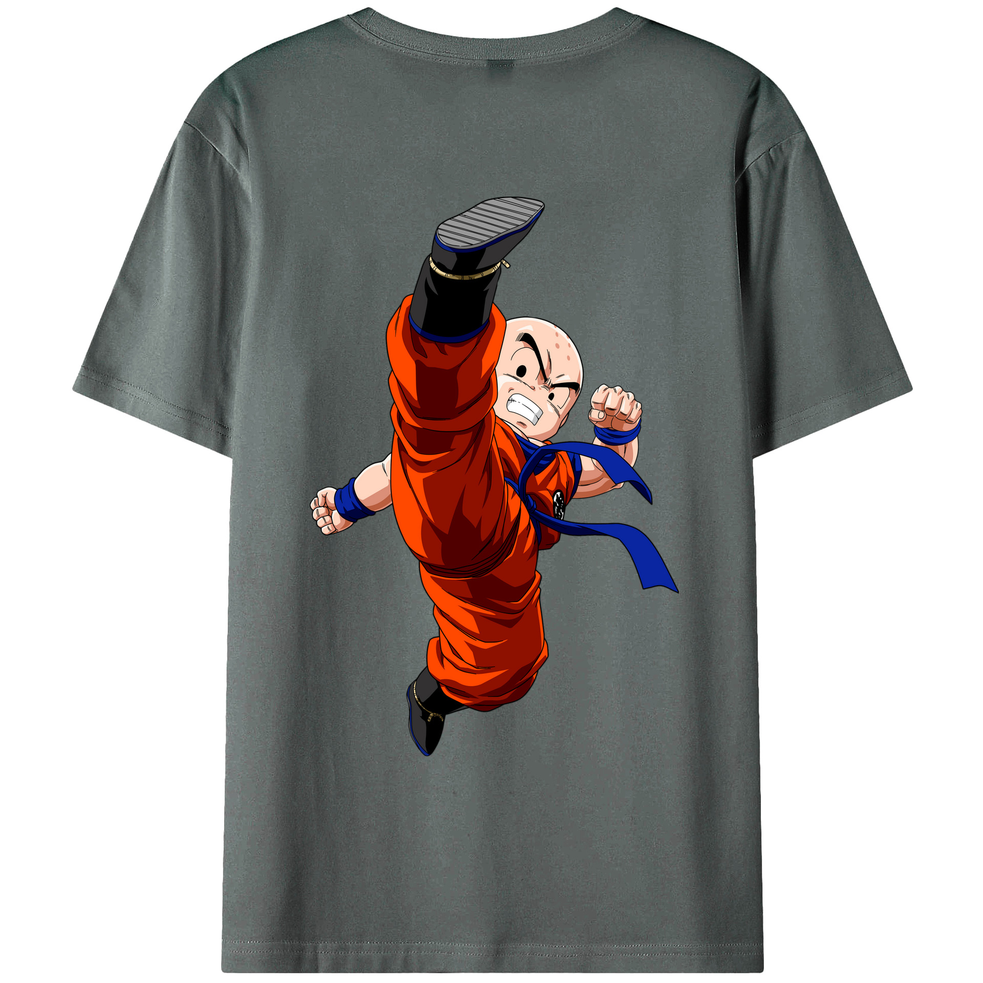 （画像用） ドラゴンボール クリリン DRAGON BALL krillin 綿100％ メンズ半袖Tシャツ（バックプリント） 通気性